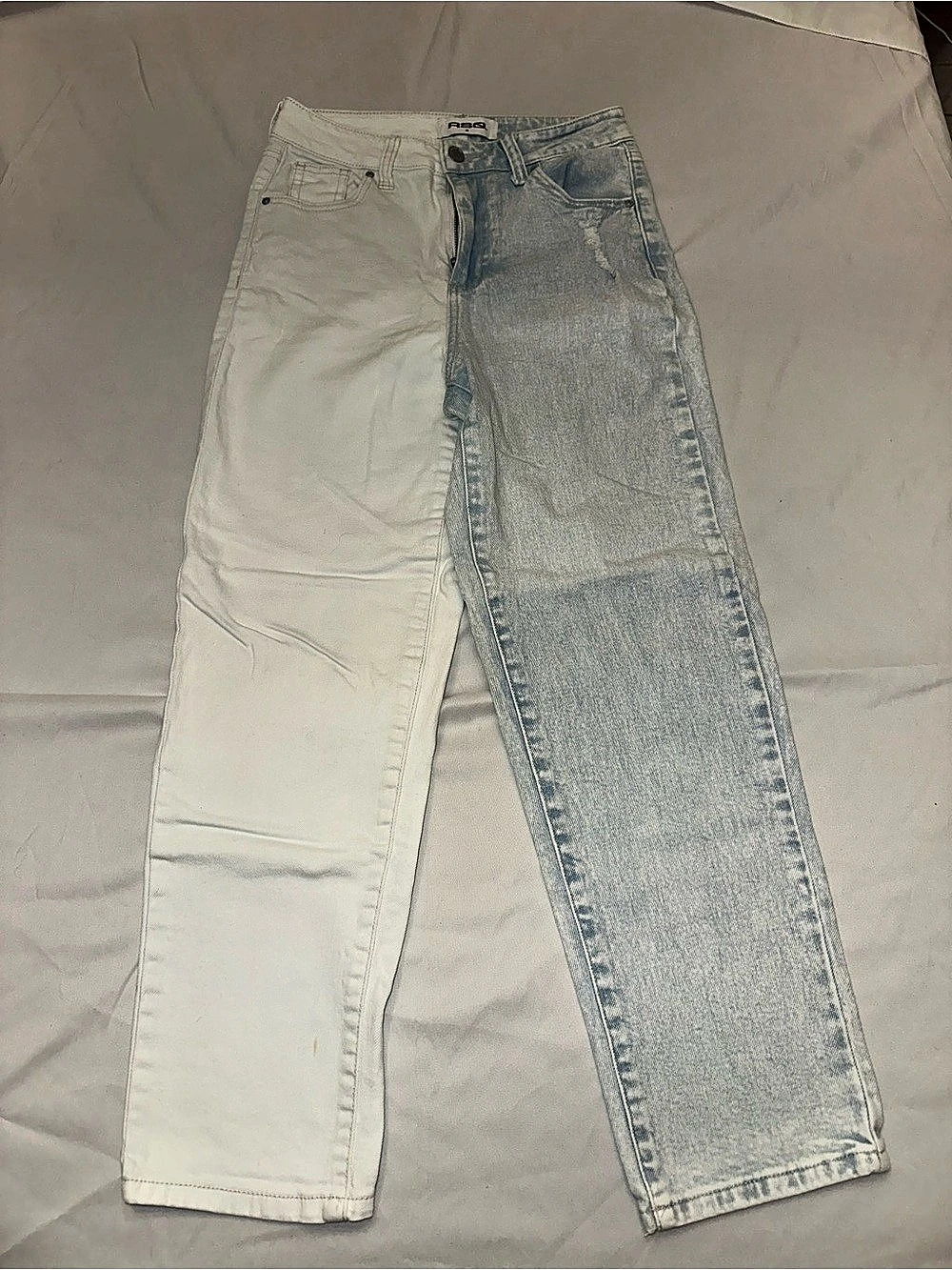 RSQ Two Tone Split Wash Distressed Jeans Blue & White